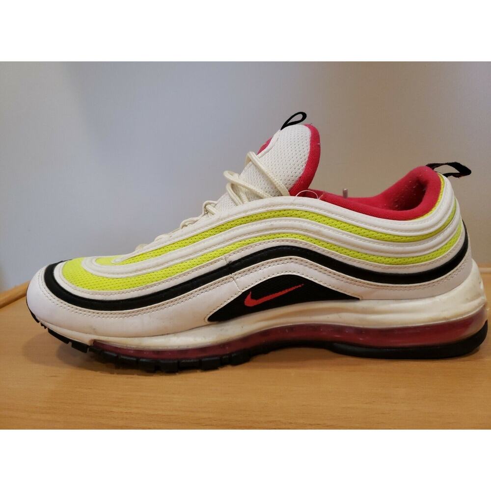 Nike Air Max 97 White/Rush Pink-Black-Volt (CI9871 100) 4H Size 13 - Picture 9 of 12